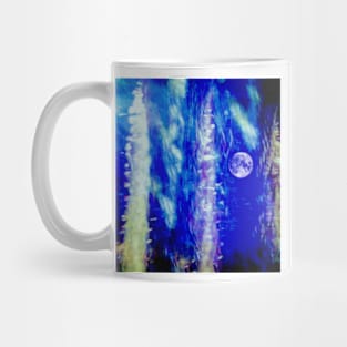 winter moon abstract digital painting Mug